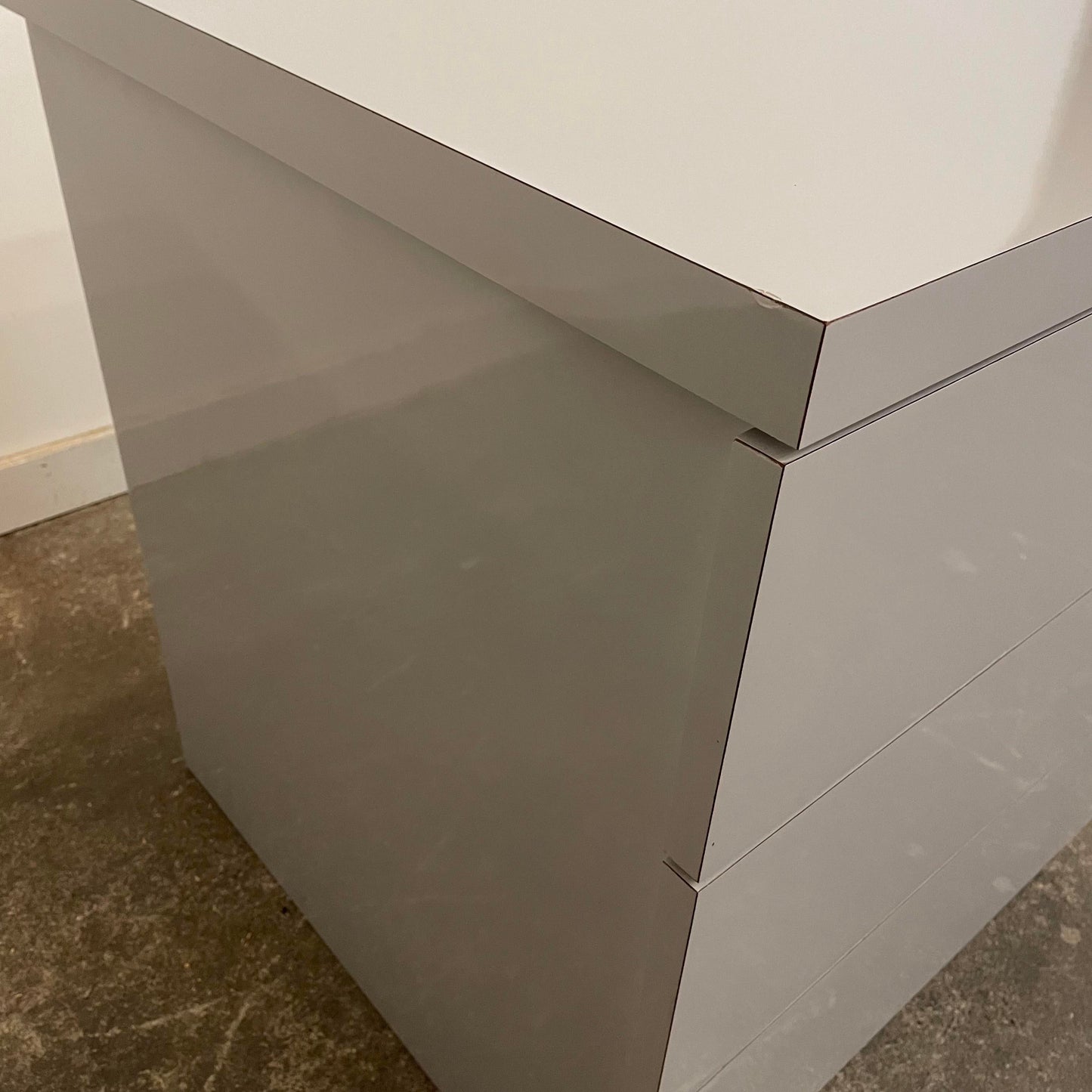 1980s Grey Cabinet 3 Drawer Dresser