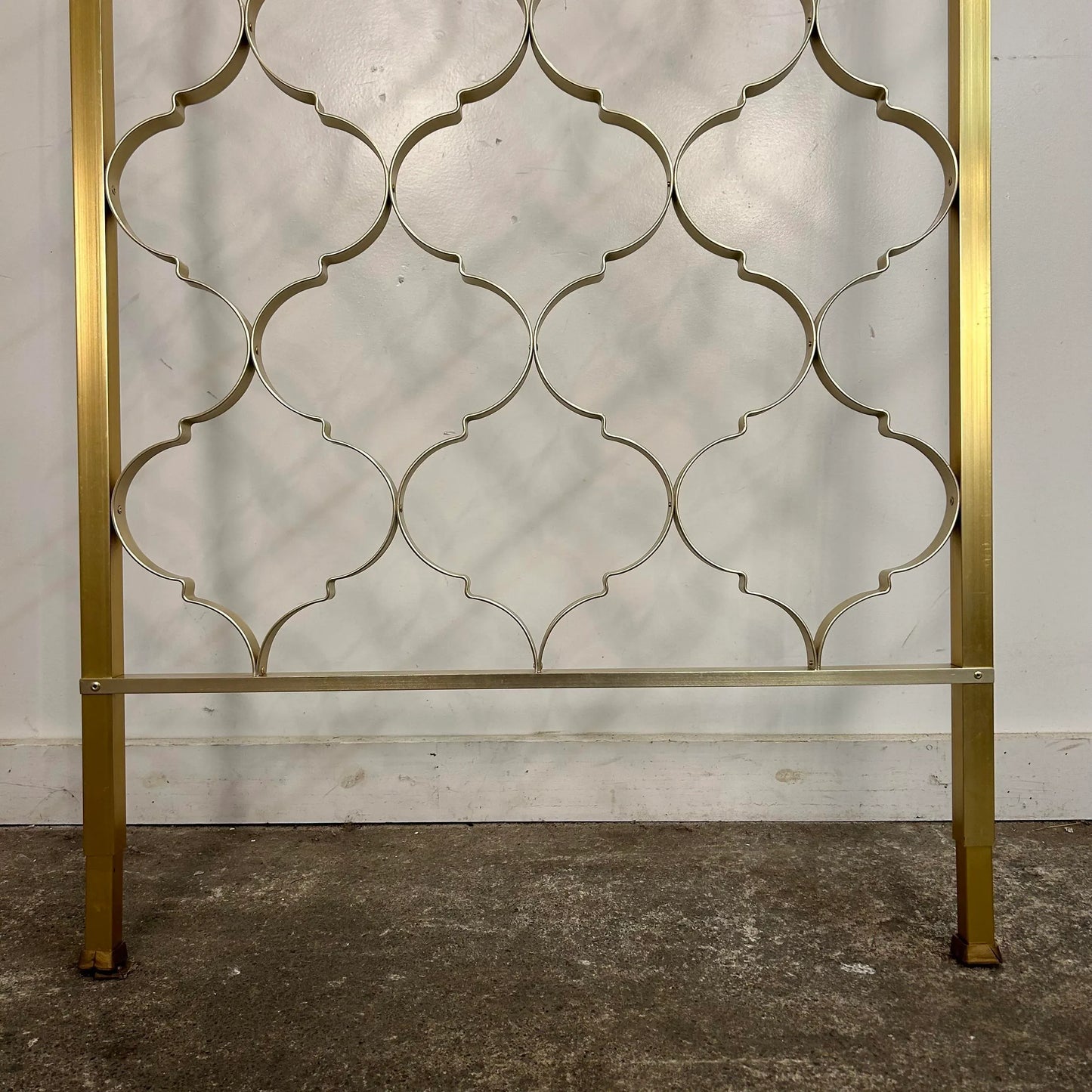 Mid Century Modern Brass Tension Rod Room Divider Gold Aluminum