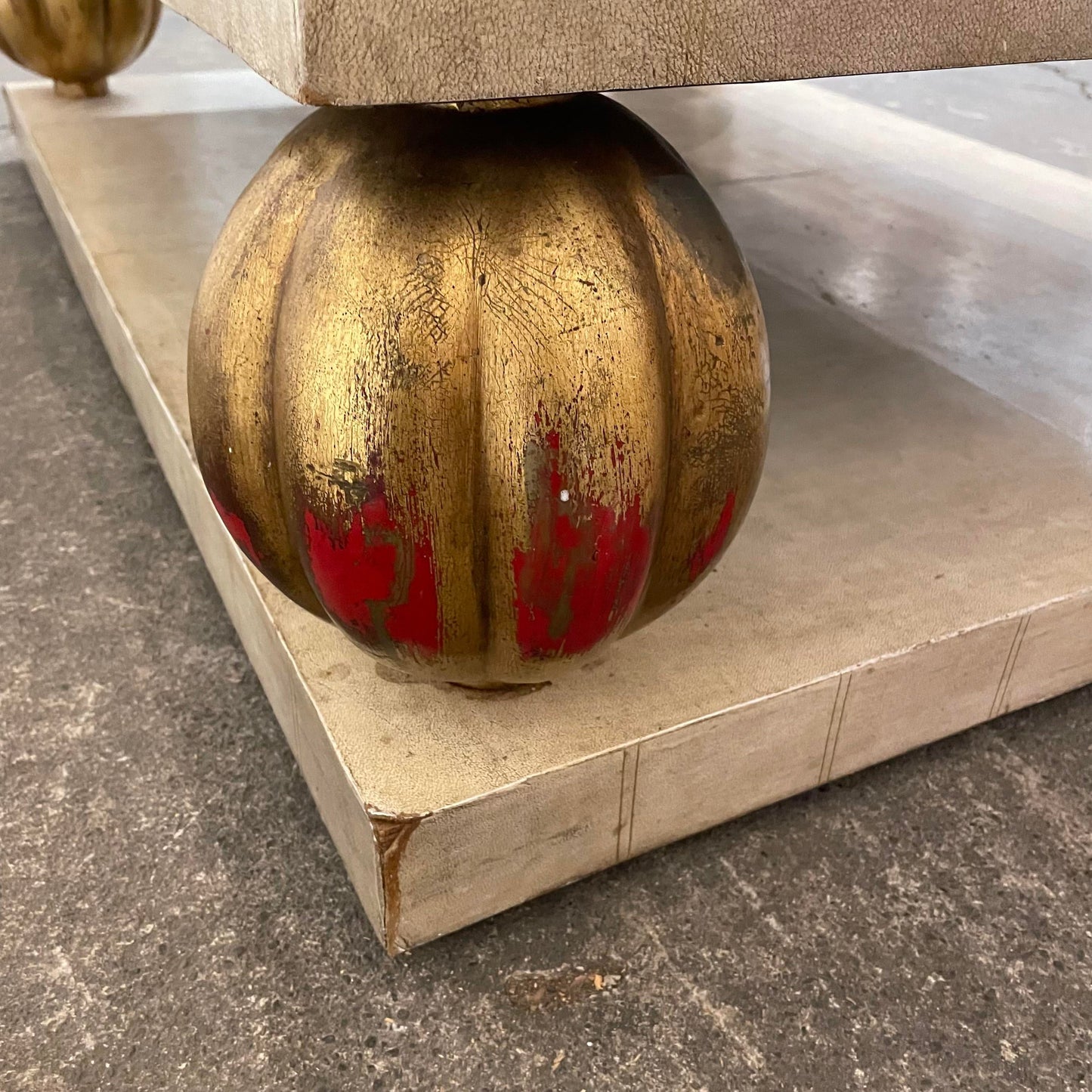 1980s Leather Wrapped Coffee Table