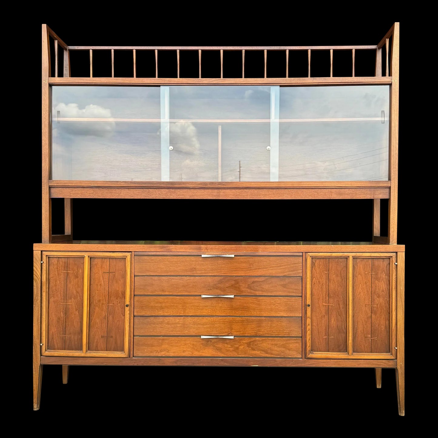 Lane Bow Tie Tuxedo China Cabinet Hutch Credenza 2 Piece