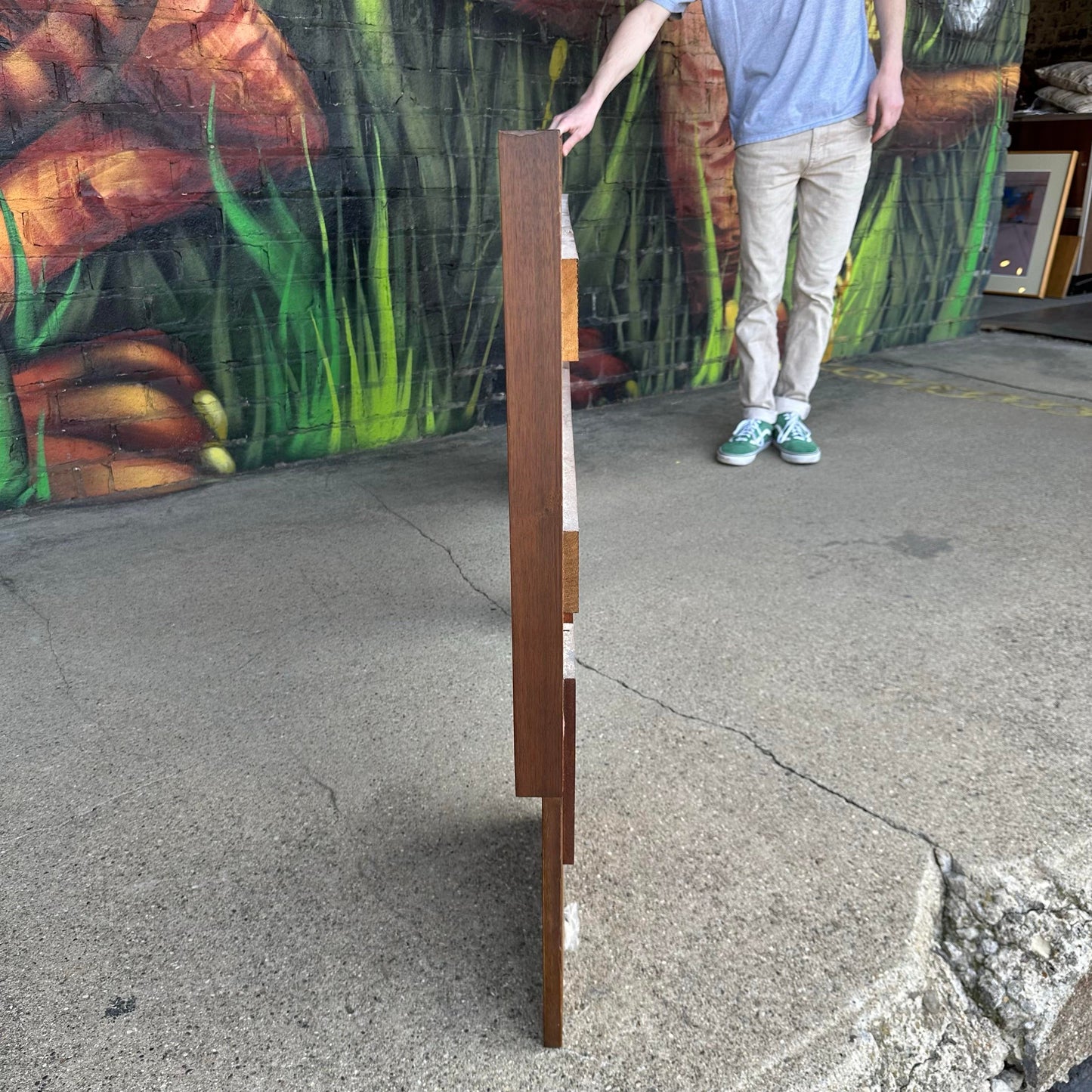 Mid-Century Modern Brutalist Tobago Canada King Size Headboard