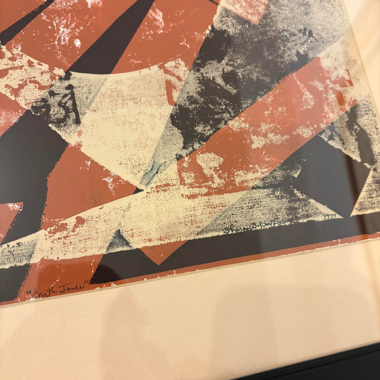 “Earth Tones” Sharon Bohm Levy Abstract Geometric Art 1977