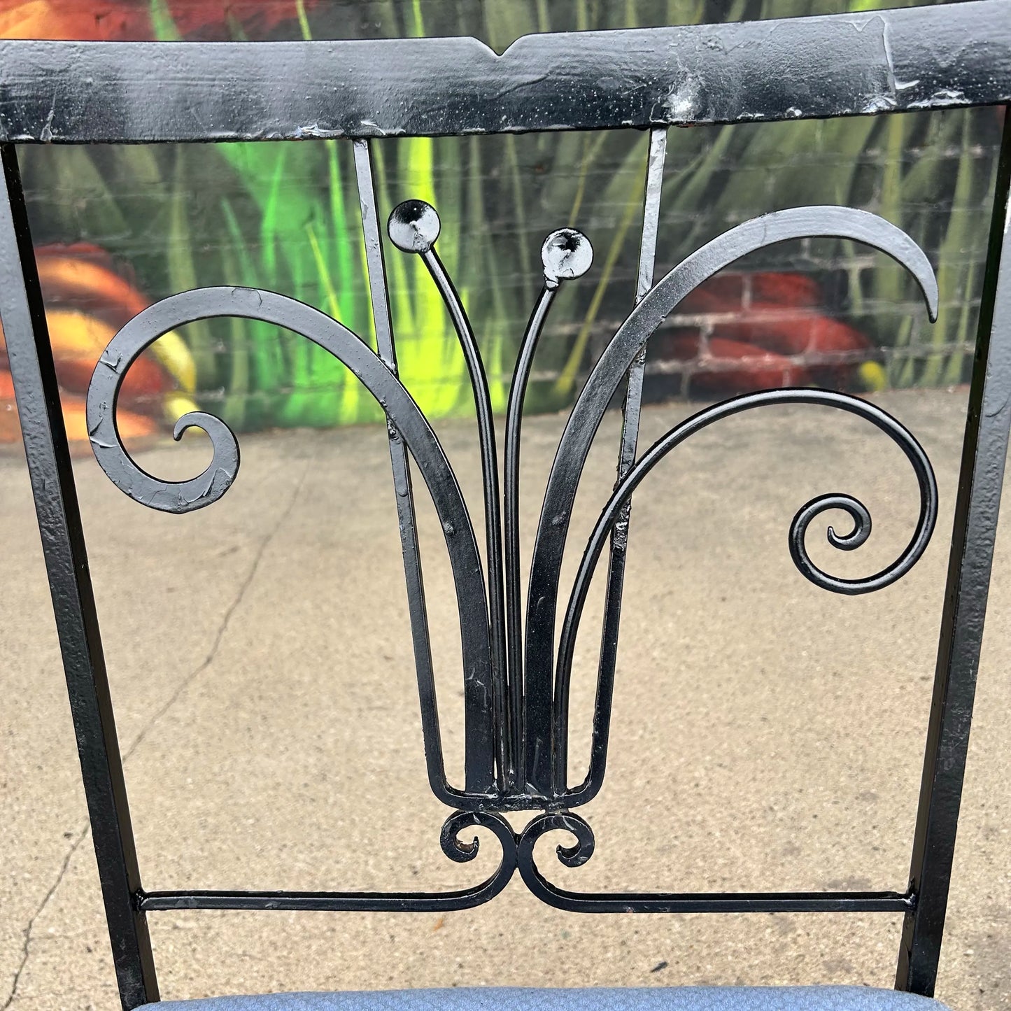 Mid 20th Century Salterini Abstract Floral Outdoor Dining Chair, Attributed