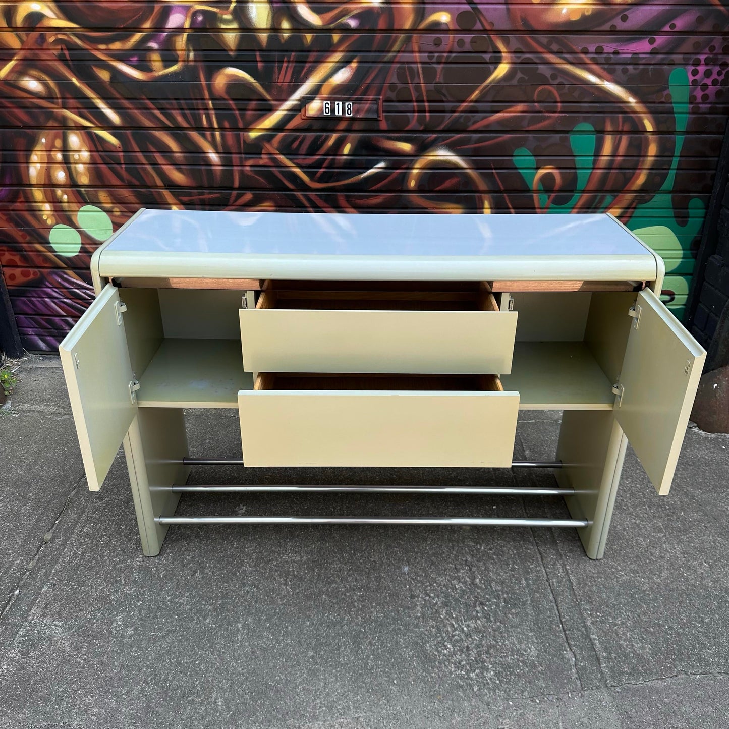 Lane Postmodern 1980s Console Table Sideboard