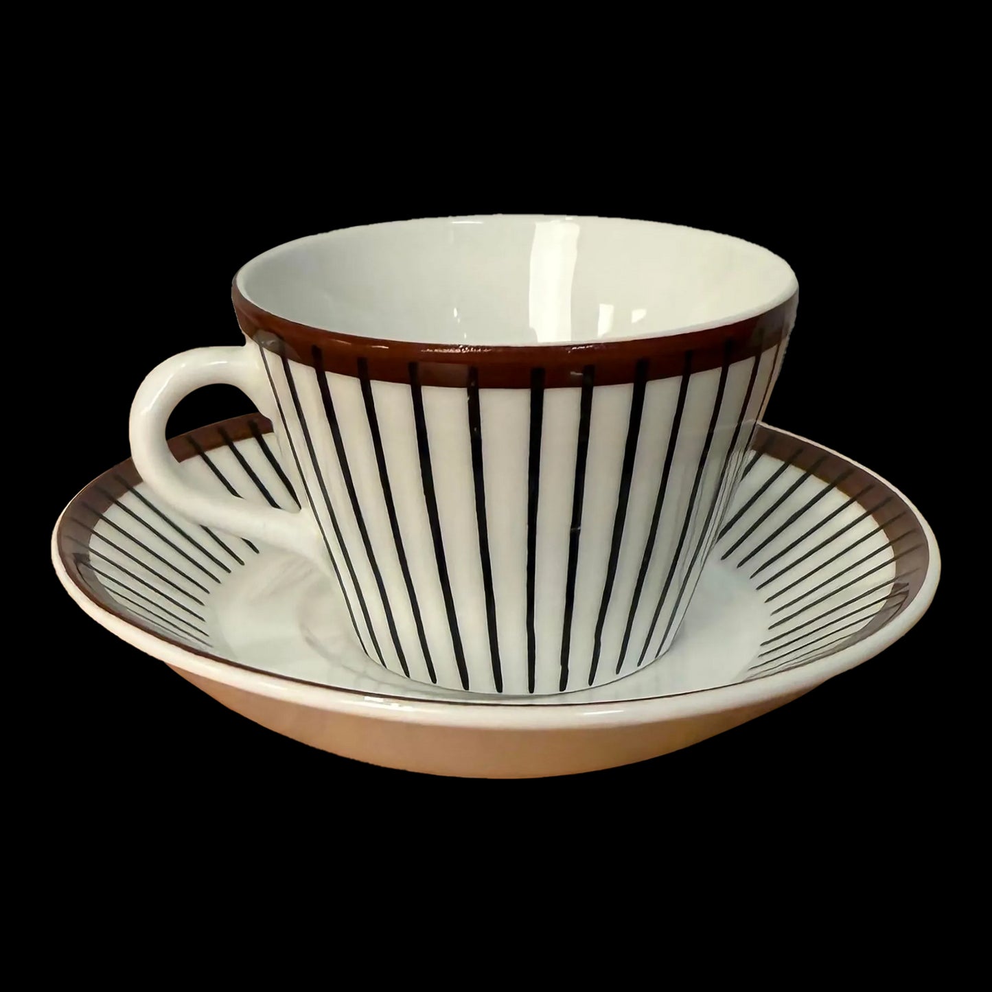 Stig Lindberg "Spisa Ribb" Coffee Cup With Saucer Gustavsberg Sweden