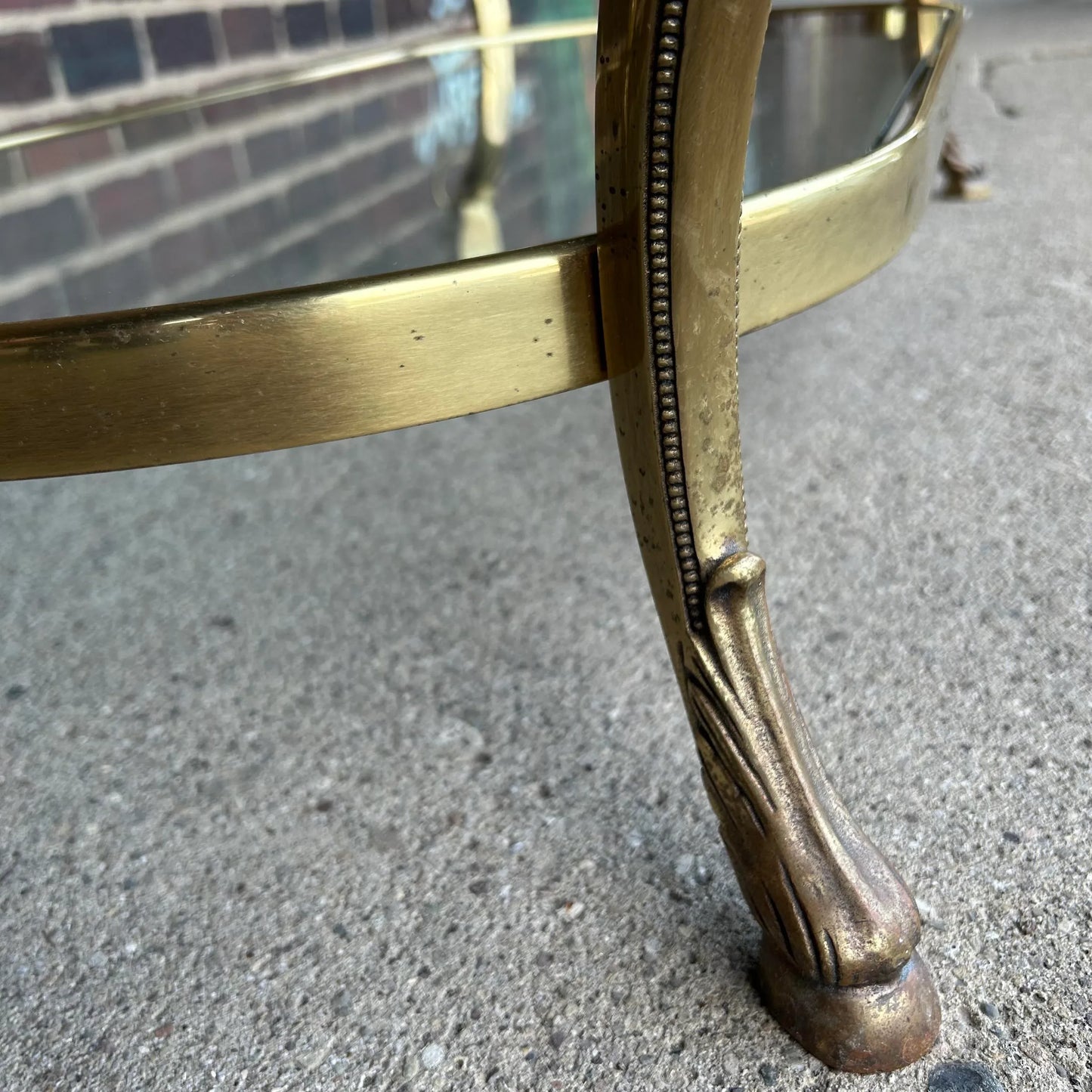 Maison Jansen Brass and Glass Coffee Table