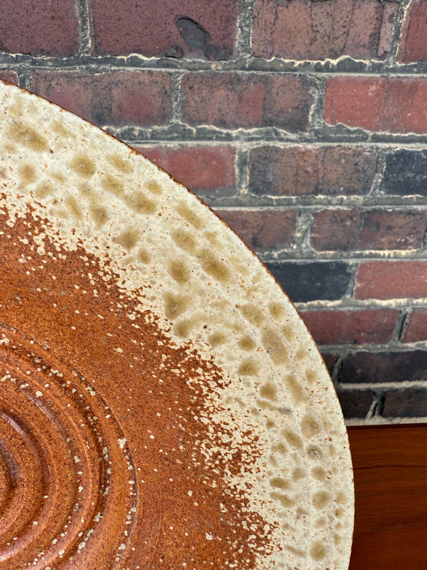 Stephen Fabrico Signed Ceramic Charger / Footed Bowl Wall Hanging Ready.