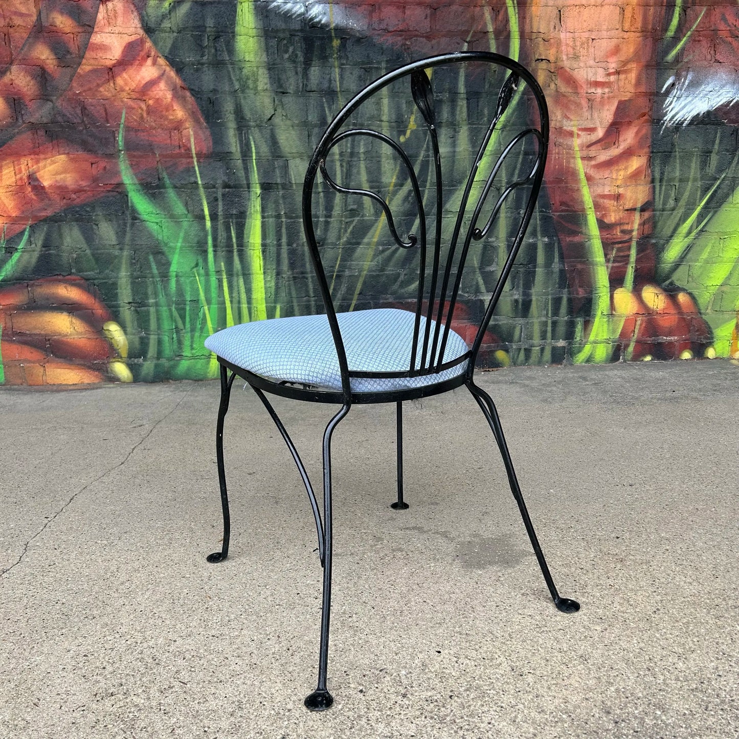 Mid 20th Century Salterini Outdoor Dining Chair Flower Stem Design, Attributed
