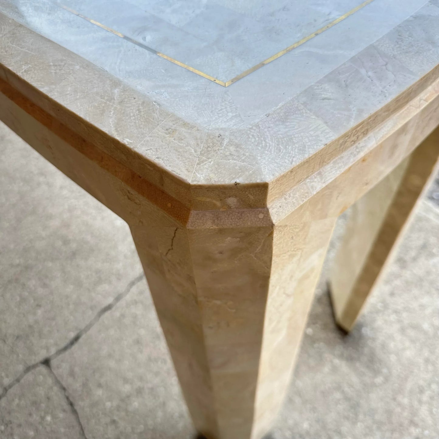 Maitland-Smith Tessellated Marble Console Table