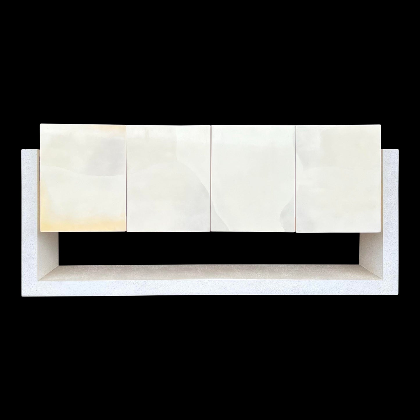 Karl Springer Lacquered Goatskin Lucite Floating Sideboard