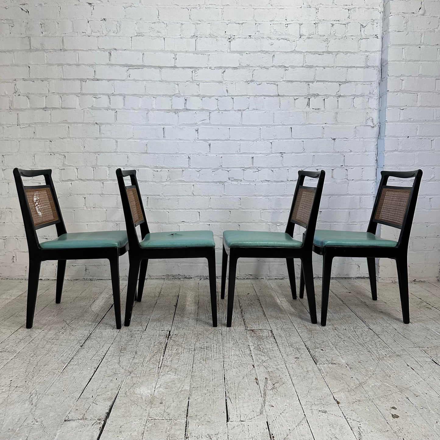 Set of 4 John Stuart Caned Back Dining Chair