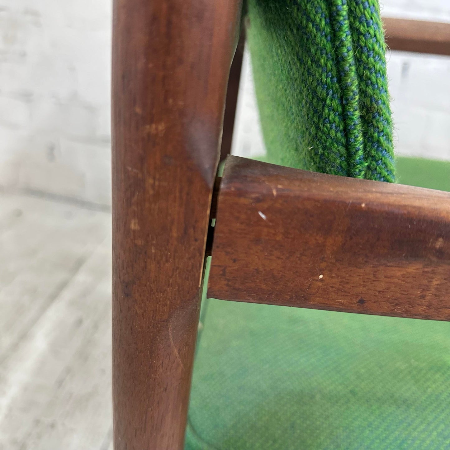 Pair of Jens Risom Walnut Arm Chairs