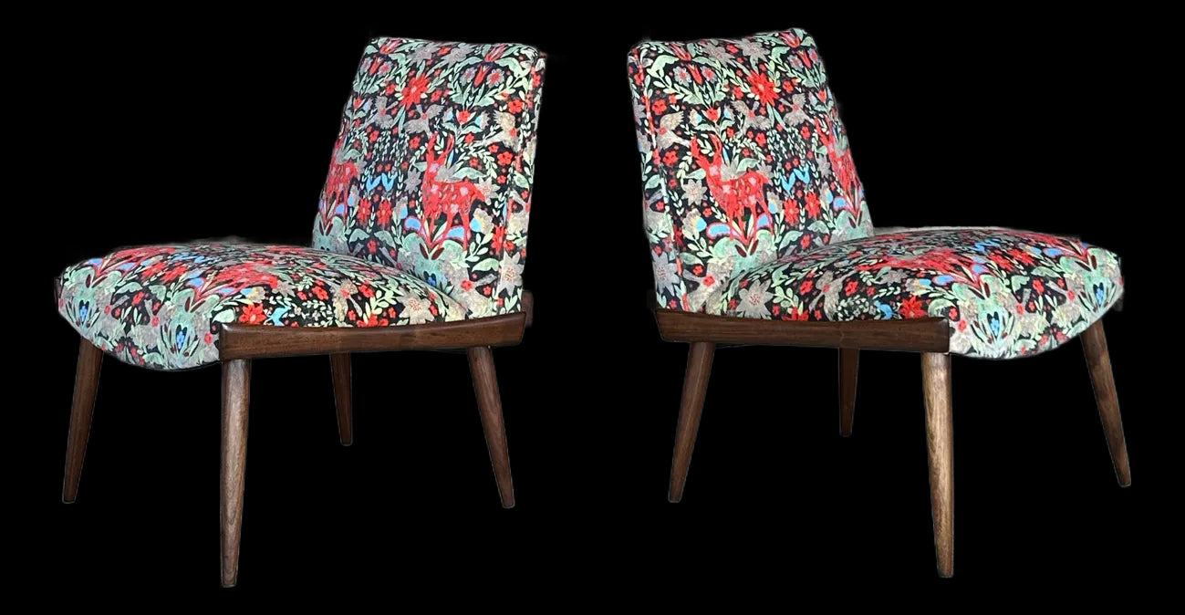 Pair of Kroehler Slipper Chairs Mind the Gap Fabric