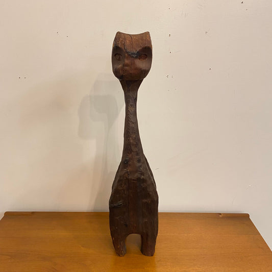 1960s Mid-Century Modern Witco Wood Carved Cat