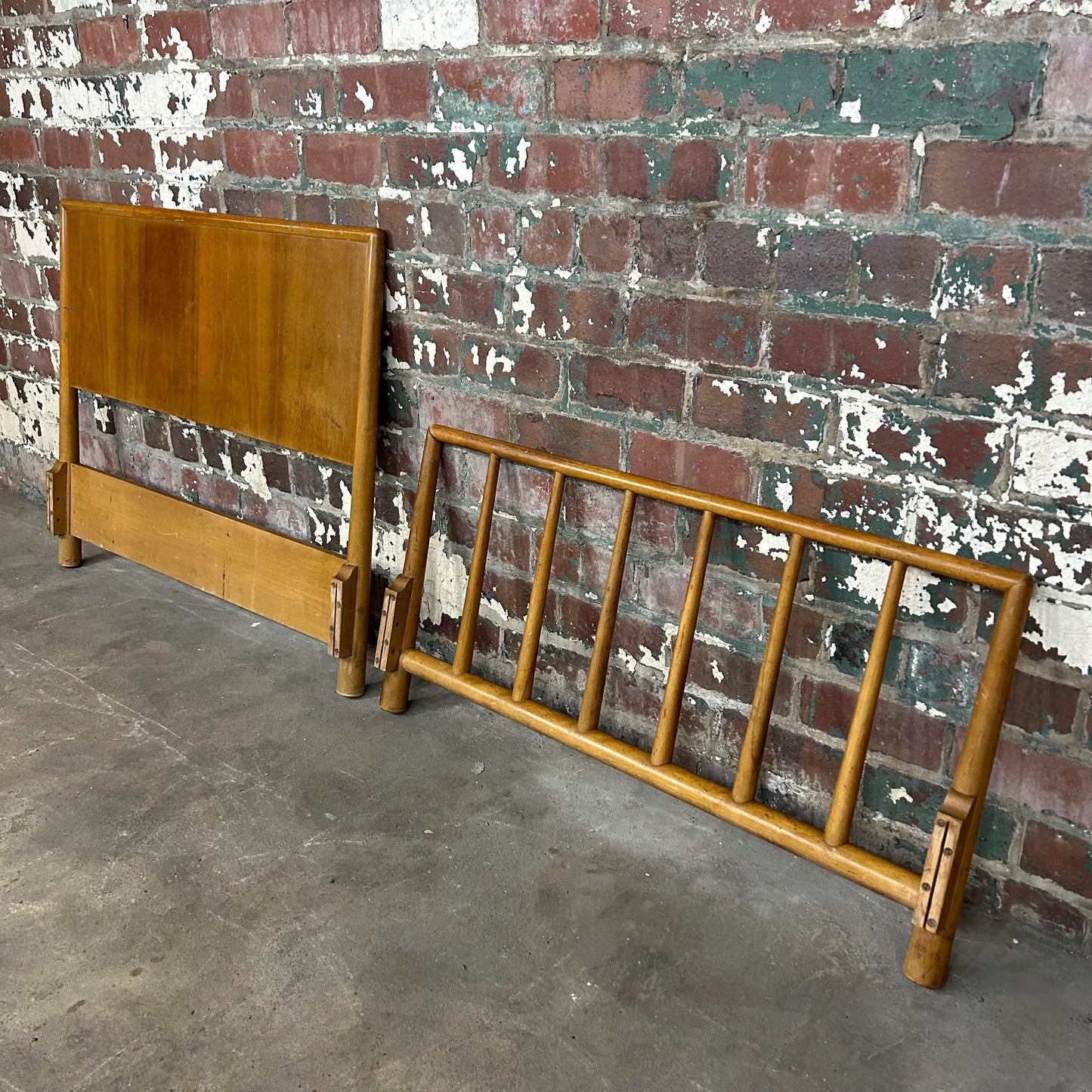 Robsjohn Gibbings Twin Headboard and Footrest for Widdicomb.