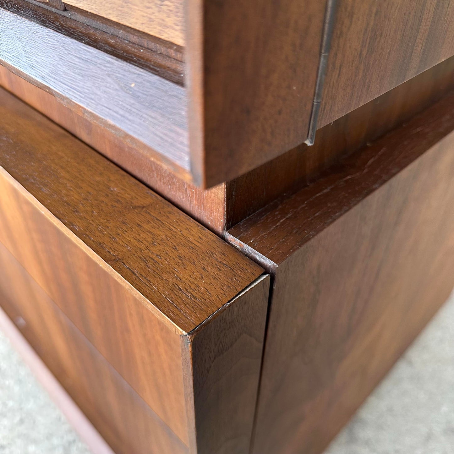 Mid-Century Modern Tobago Canadian Brutalist 2-Piece Tall Wardrobe