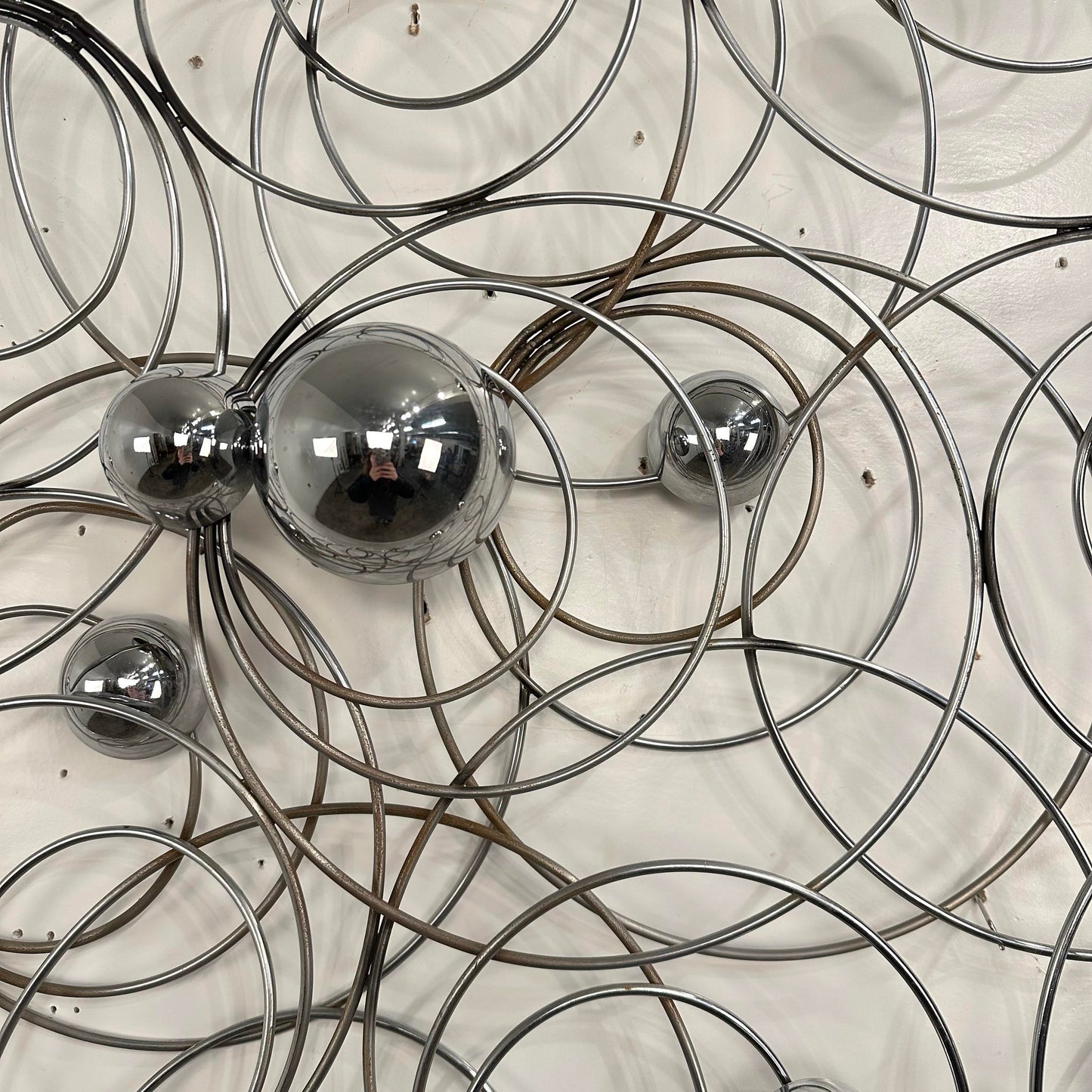 Mid Century Modern Curtis Jere Chrome Wall Sculpture