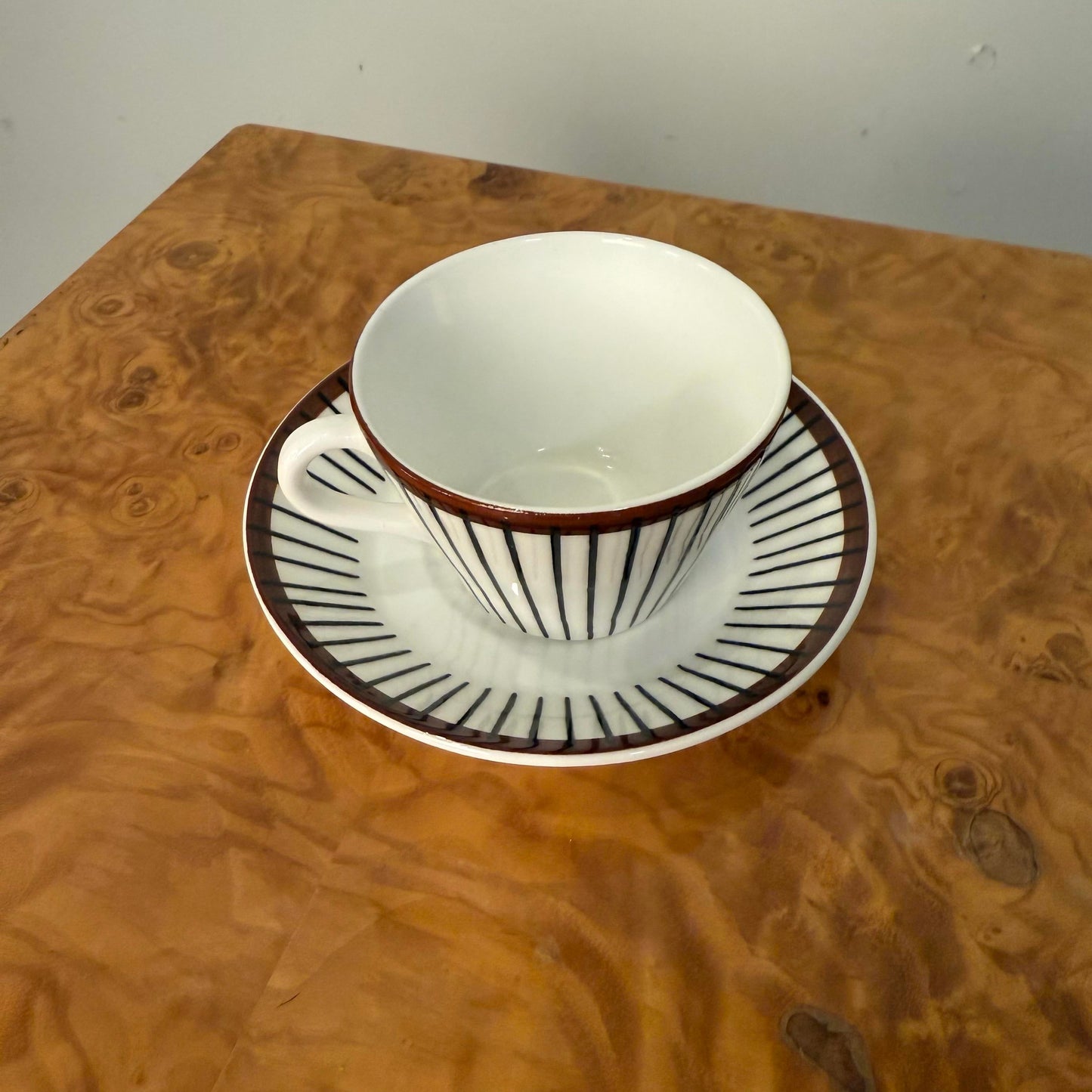 Stig Lindberg "Spisa Ribb" Coffee Cup With Saucer Gustavsberg Sweden