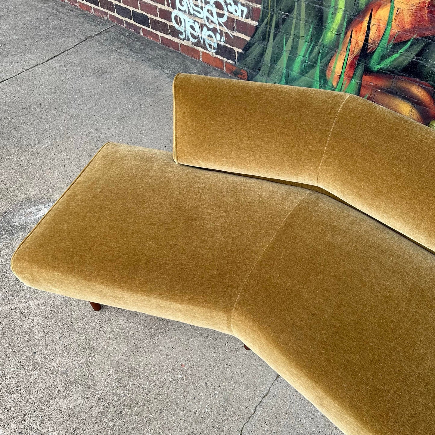 Edward Wormley for Dunbar Angle Sofa Reupholstered in Mohair