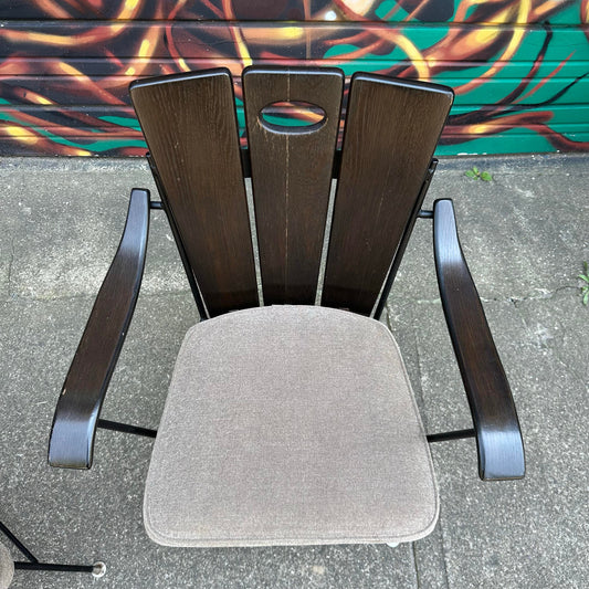 Richard McCarthy Wrought Iron and Oak Dining Set Mid-Century Modern