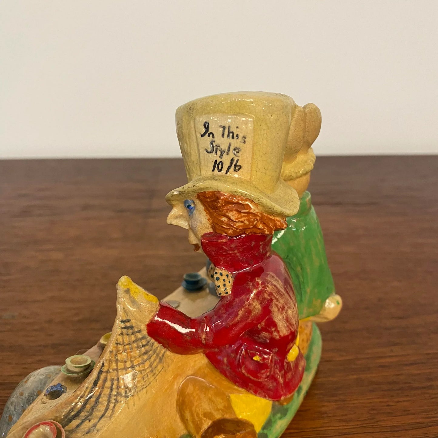 Ceramic Sculpture by Edris Eckhardt “Mad Hatter’s Tea Party” Alice in Wonderland