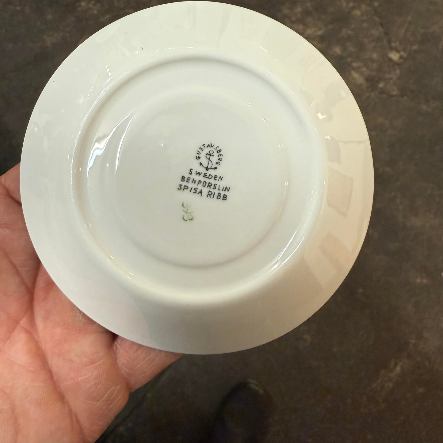 Stig Lindberg "Spisa Ribb" Coffee Cup With Saucer Gustavsberg Sweden