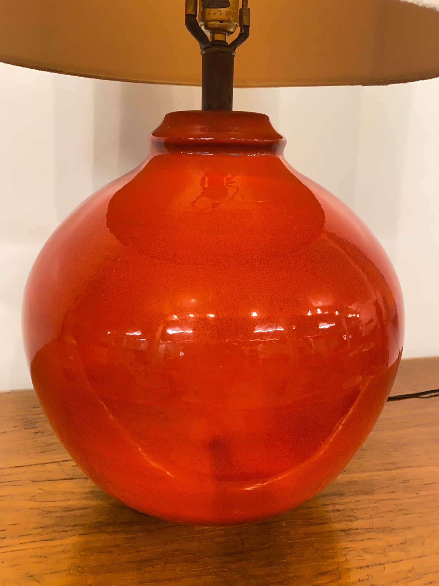 1960s Large Mid-Century Modern Red Table Lamp