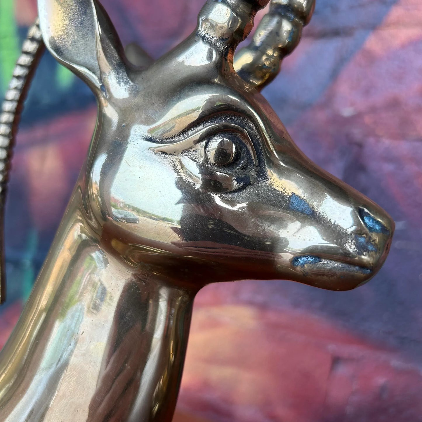Large 12” Pair of Brass Antelope Bookends