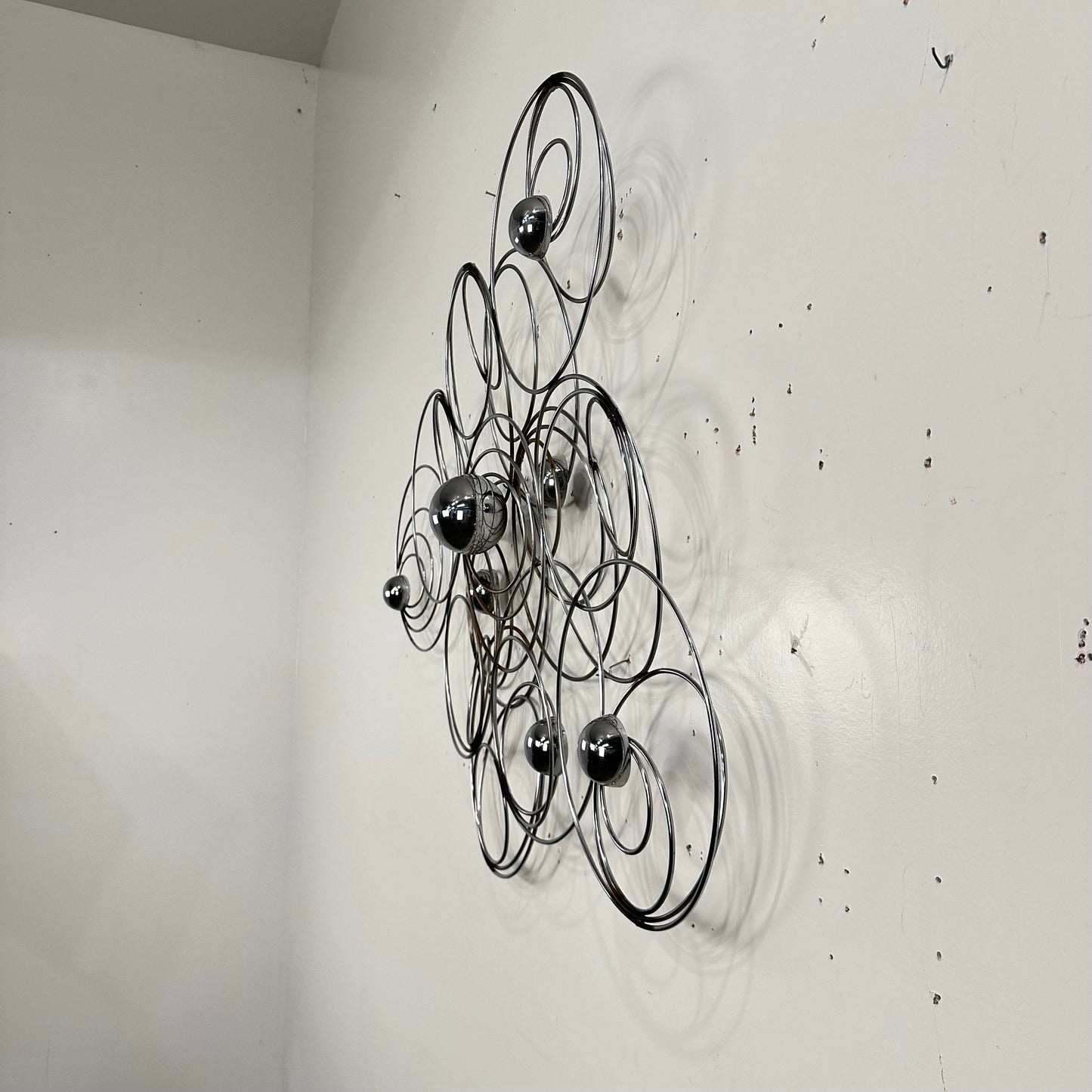 Mid Century Modern Curtis Jere Chrome Wall Sculpture