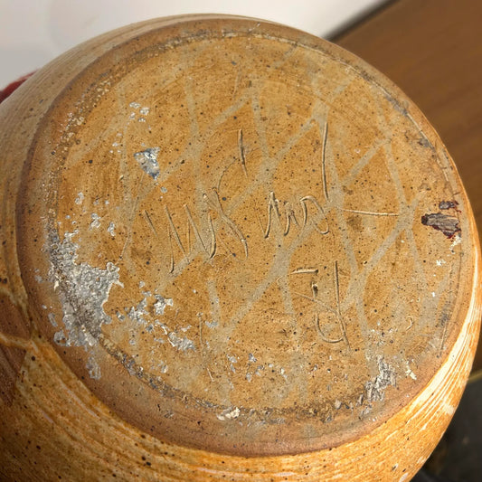 Large Lidded Ceramic Glazed Jar