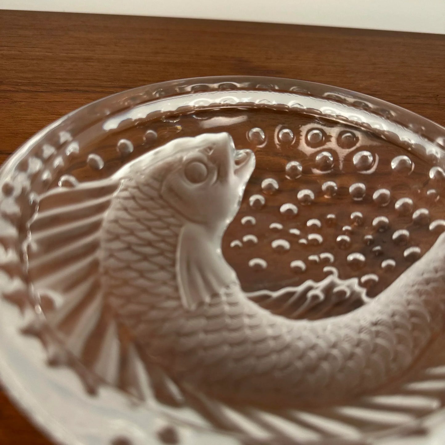Lalique French Frosted Glass Concareau Koi Fish Bowl