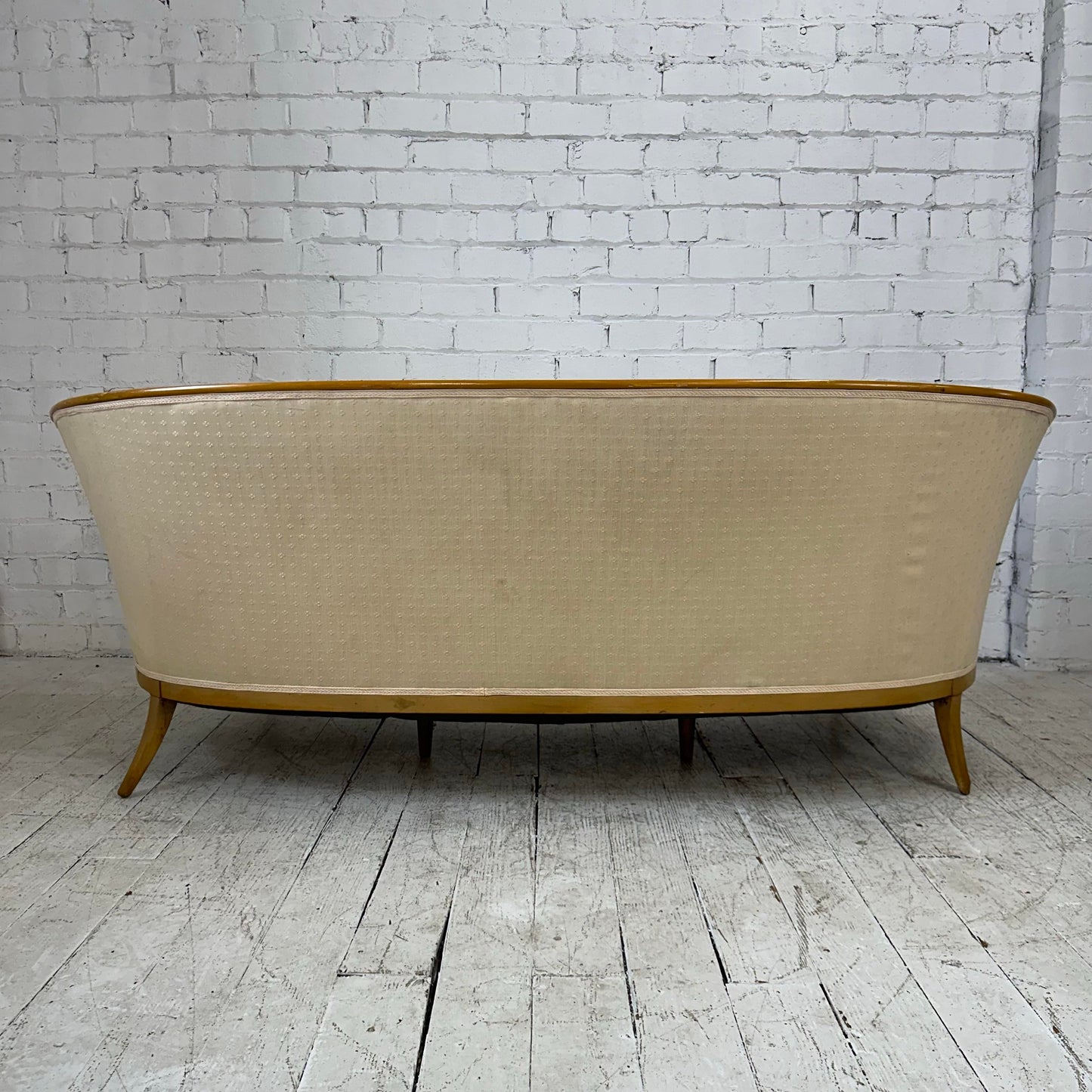 Art Deco Modern French Style Curved Tall Back Sofa