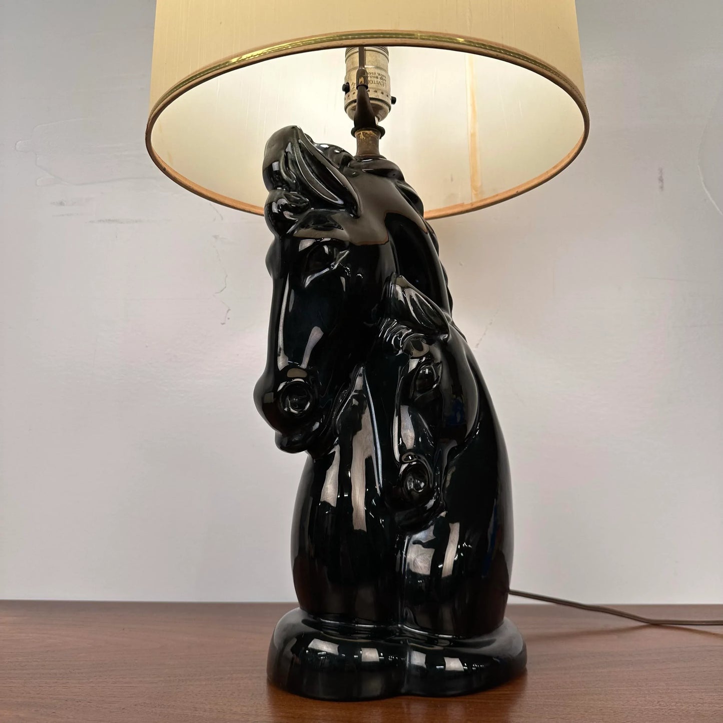 Mid 20th Century Horse and Foal Glazed Table Lamp