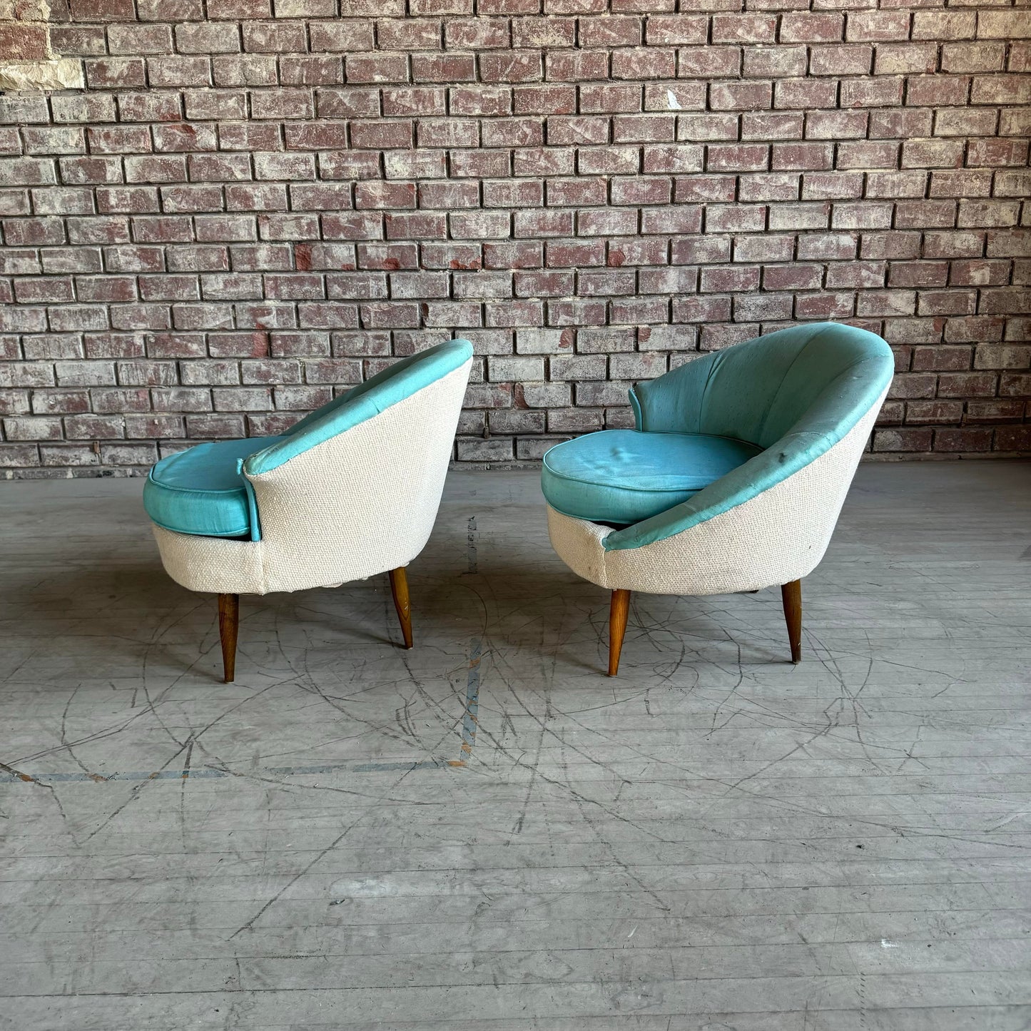 Pair of Asymmetrical Shell Chairs