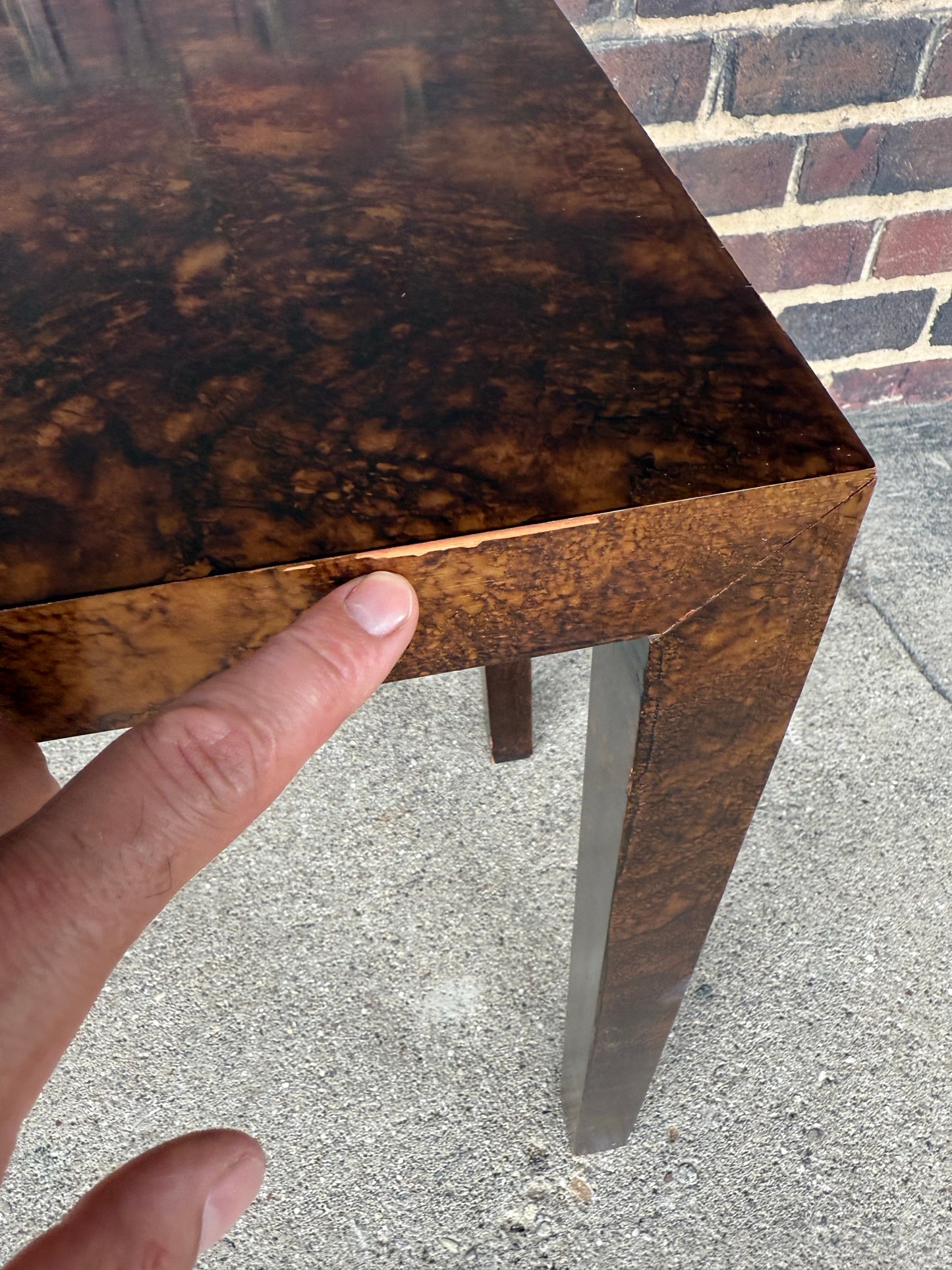 Lane Parson Style Console Table With Tortoise Shell Finish