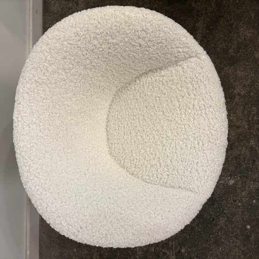 Pair of Arne Jacobsen Pot Chairs Reupholstered in Faux White Shearling