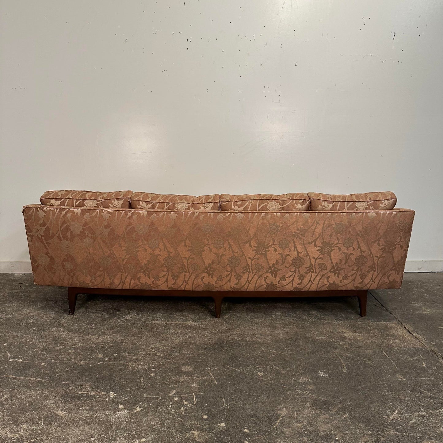 Mid Century Modern Curved Sculpted Walnut Sofa