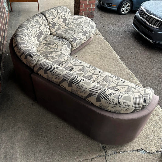 3 Piece Kagan Style Curved Sofa
