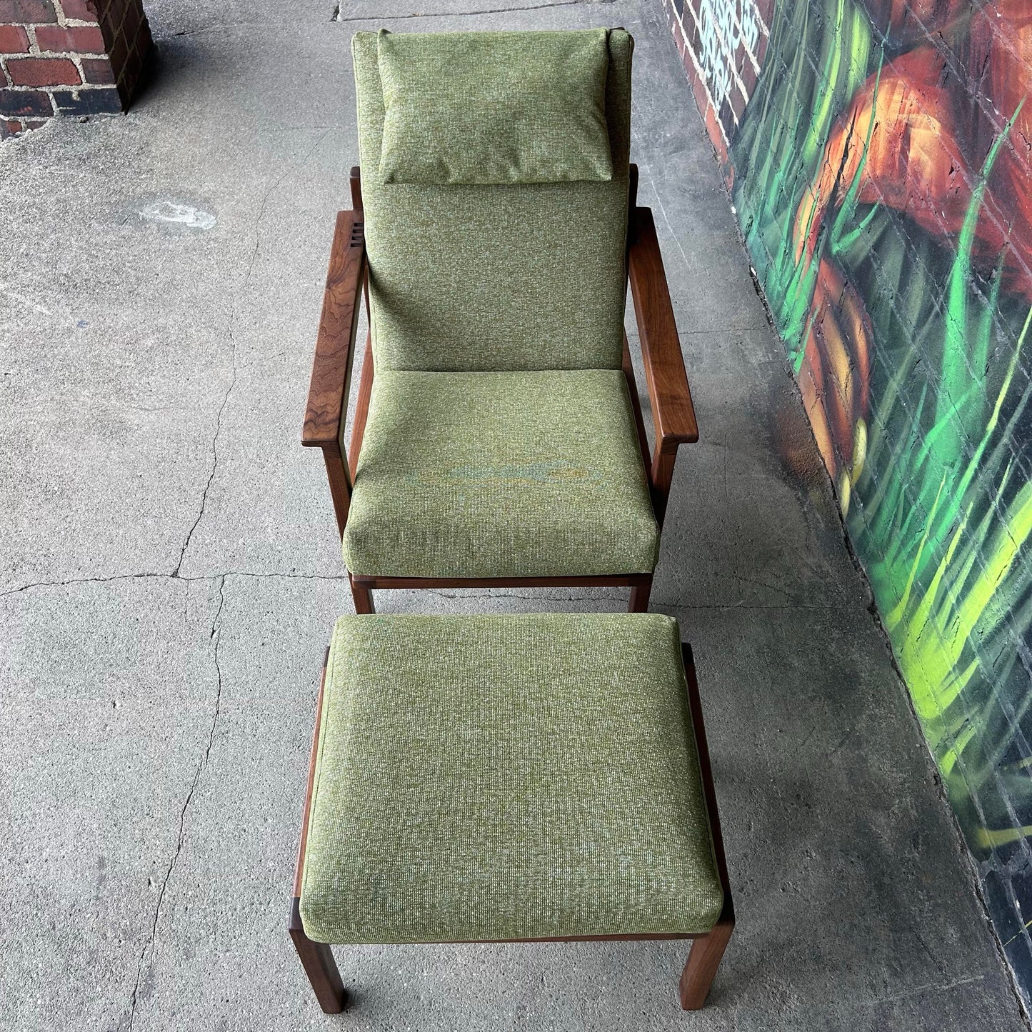 1969 Studio Made Arden Riddle Lounge Chair and Ottoman