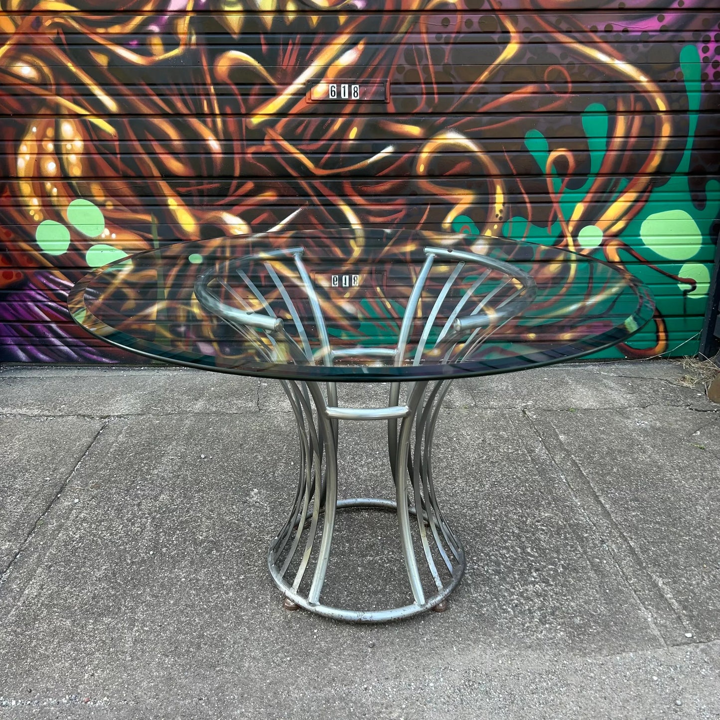 Mid Century Arthur Umanoff Glass and Steel Dining Set for Shaver Howard