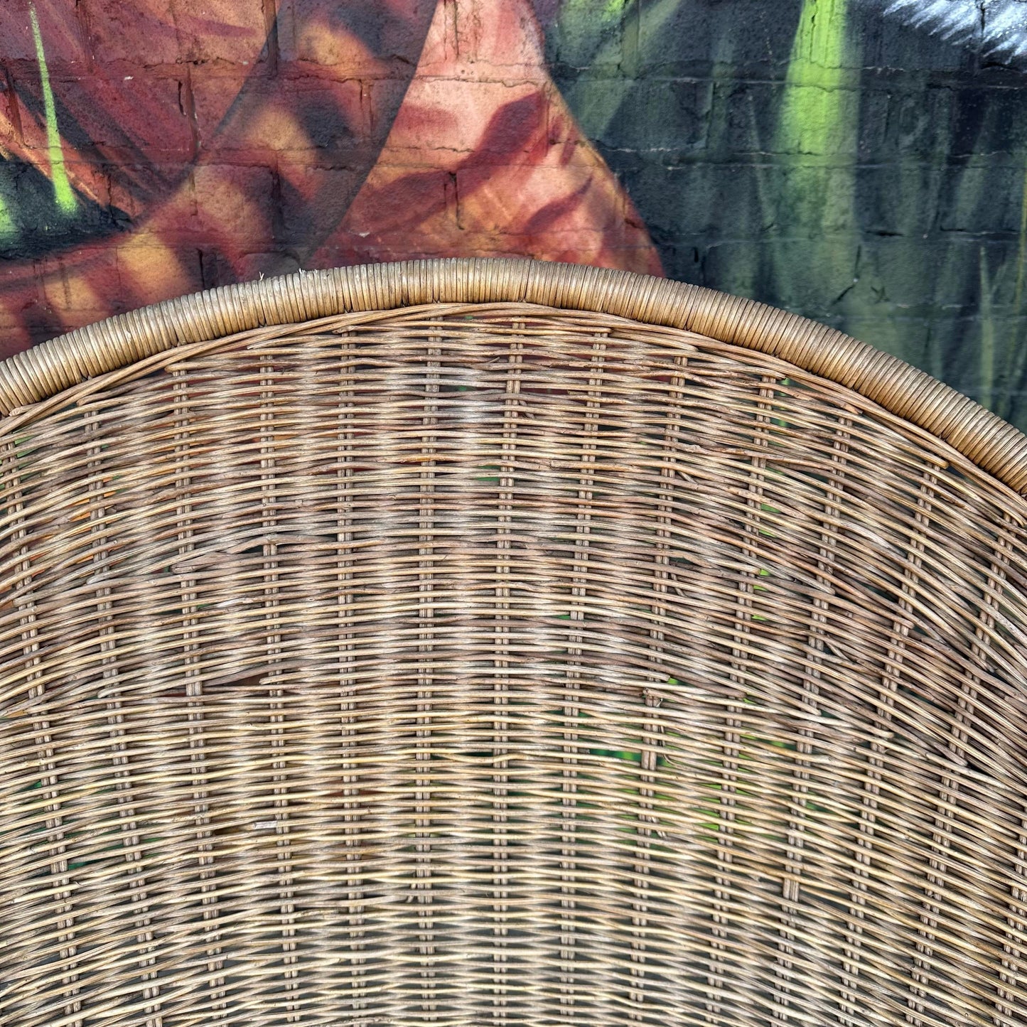 Mid-Century Modern Adrian Pearsall Comfort Designs Tall Rattan Wicker Peacock Chair