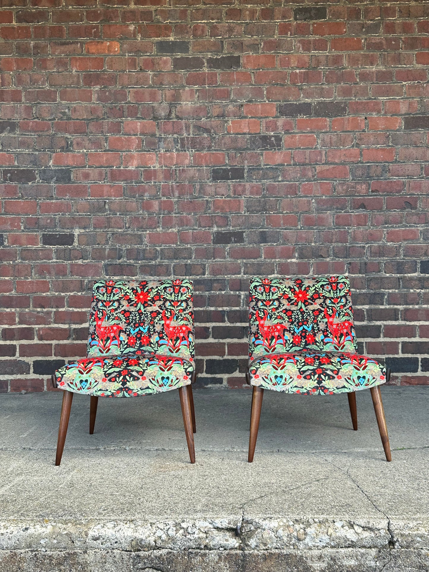 Pair of Kroehler Slipper Chairs Mind the Gap Fabric