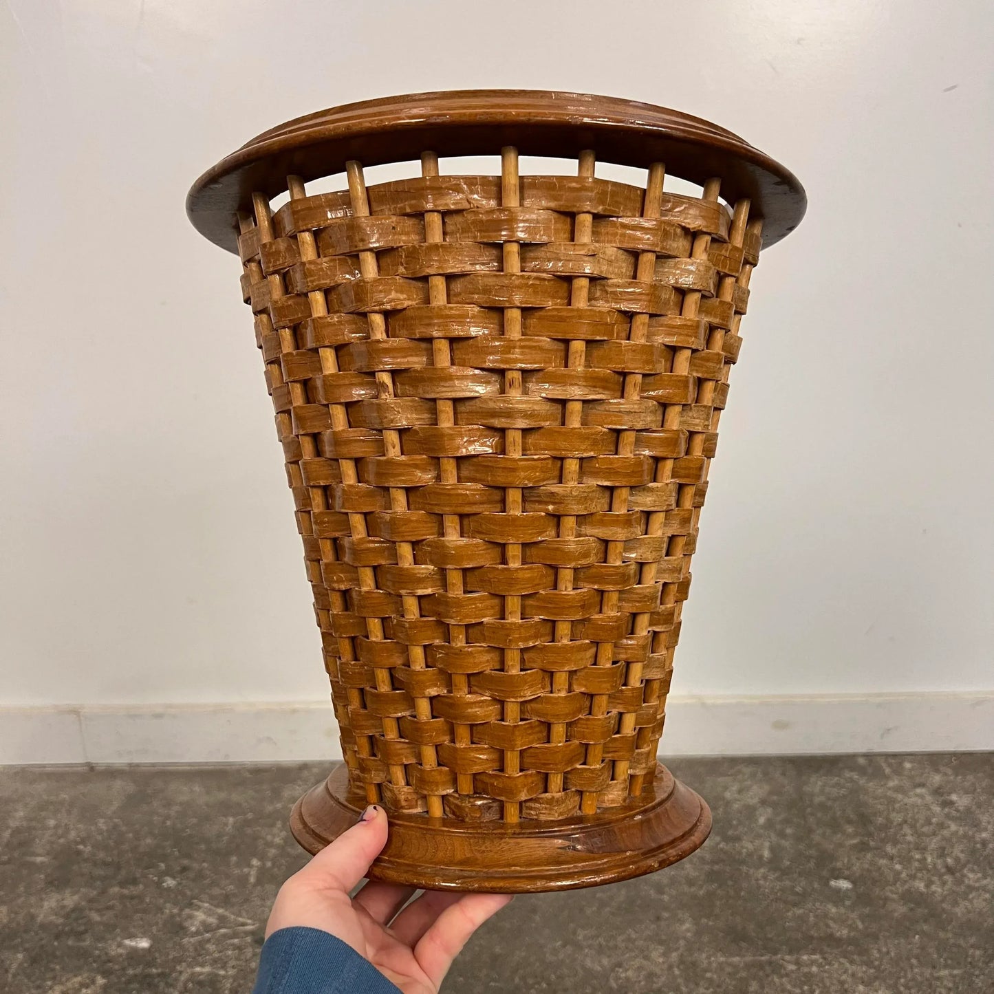 Rude Osolnik Danish American Modern Woven Wastebasket