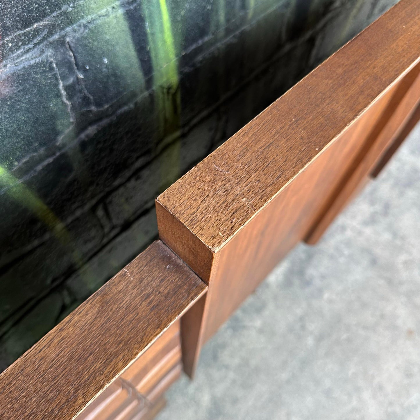 Mid-Century Modern Brutalist Tobago Canada King Size Headboard