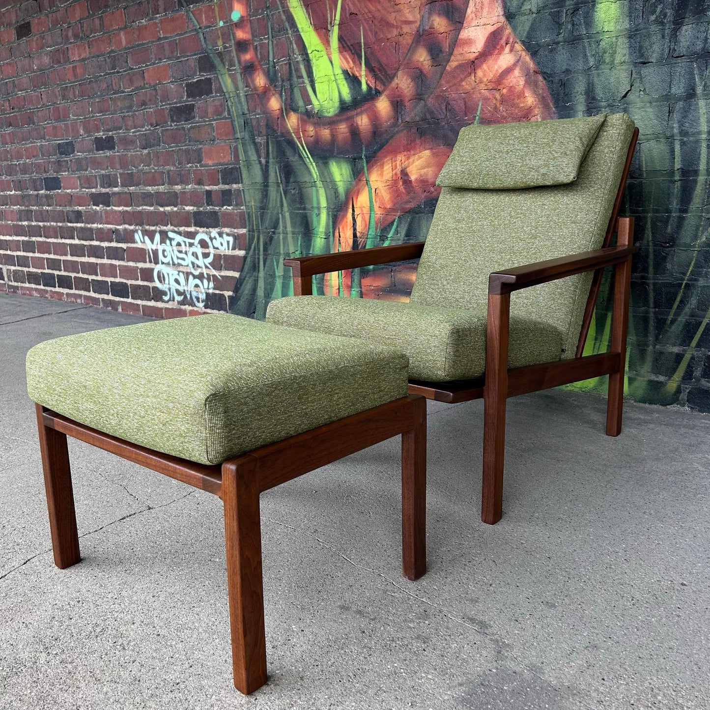 1969 Studio Made Arden Riddle Lounge Chair and Ottoman