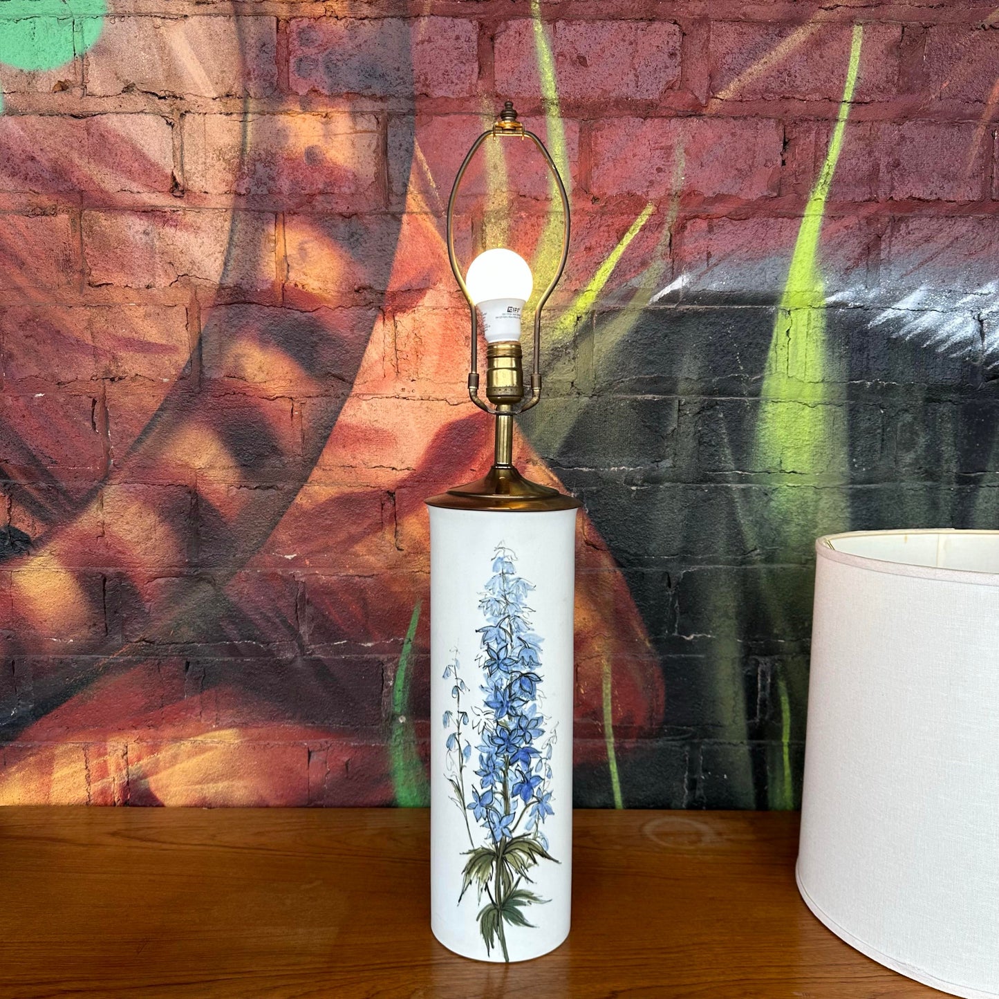Royal Copenhagen Hand Painted Floral Table Lamp