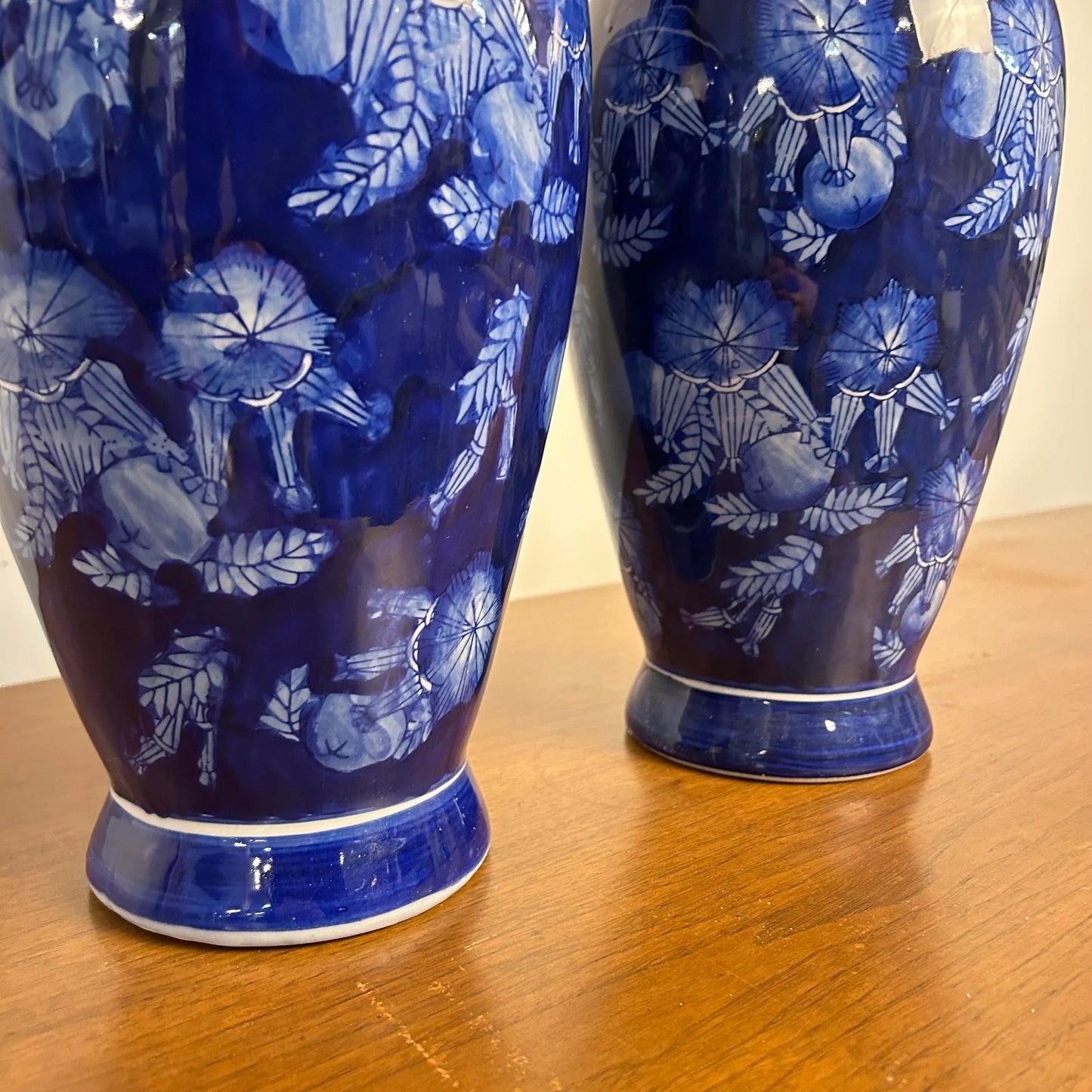 Pair of Blue Ceramic Vases