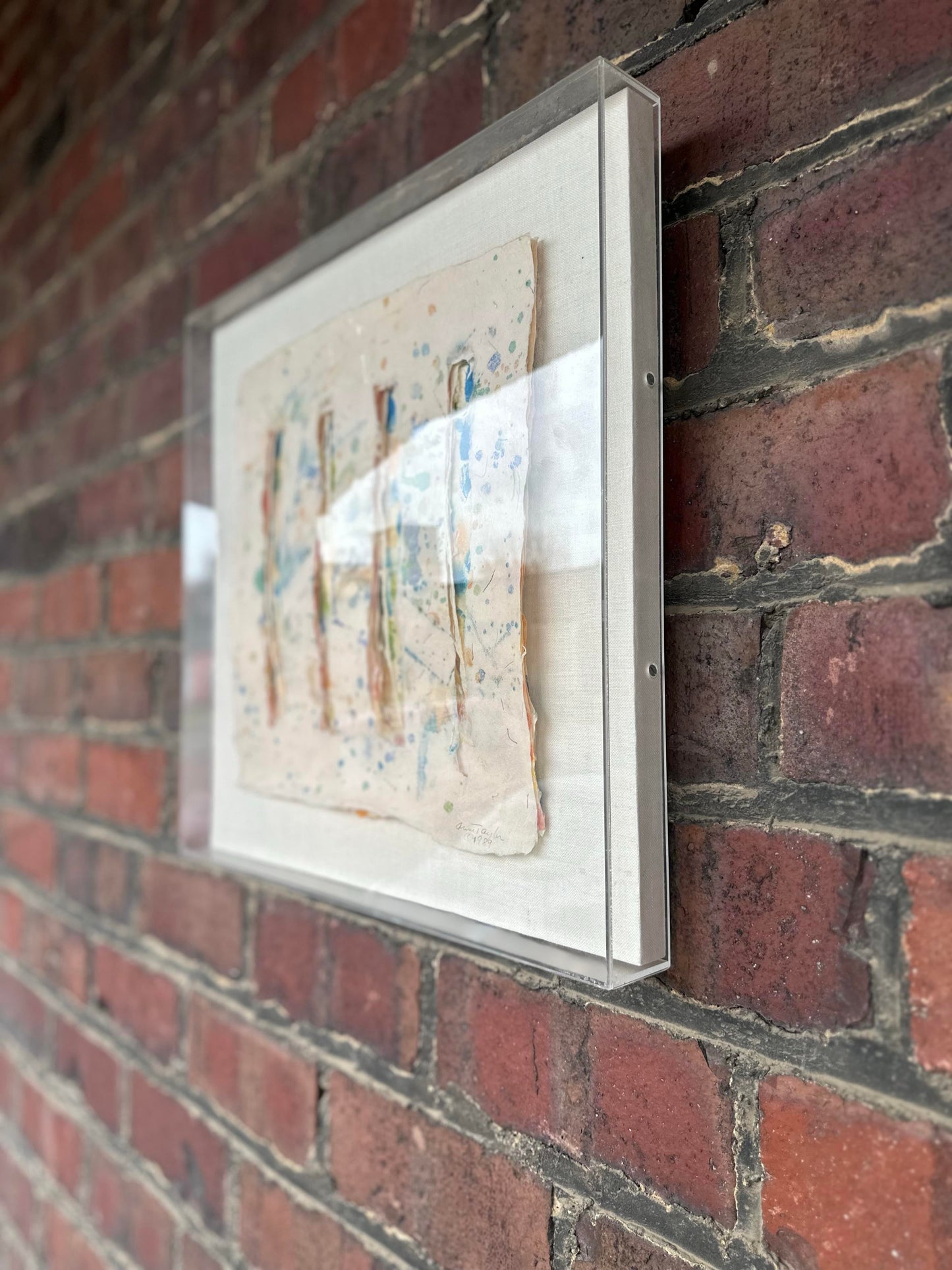 Anne Taylor Mixed Media Artwork, “Summer Song” (1989) – Framed in Acrylic Box