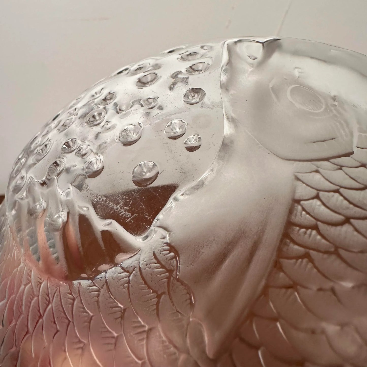 Lalique French Frosted Glass Concareau Koi Fish Bowl
