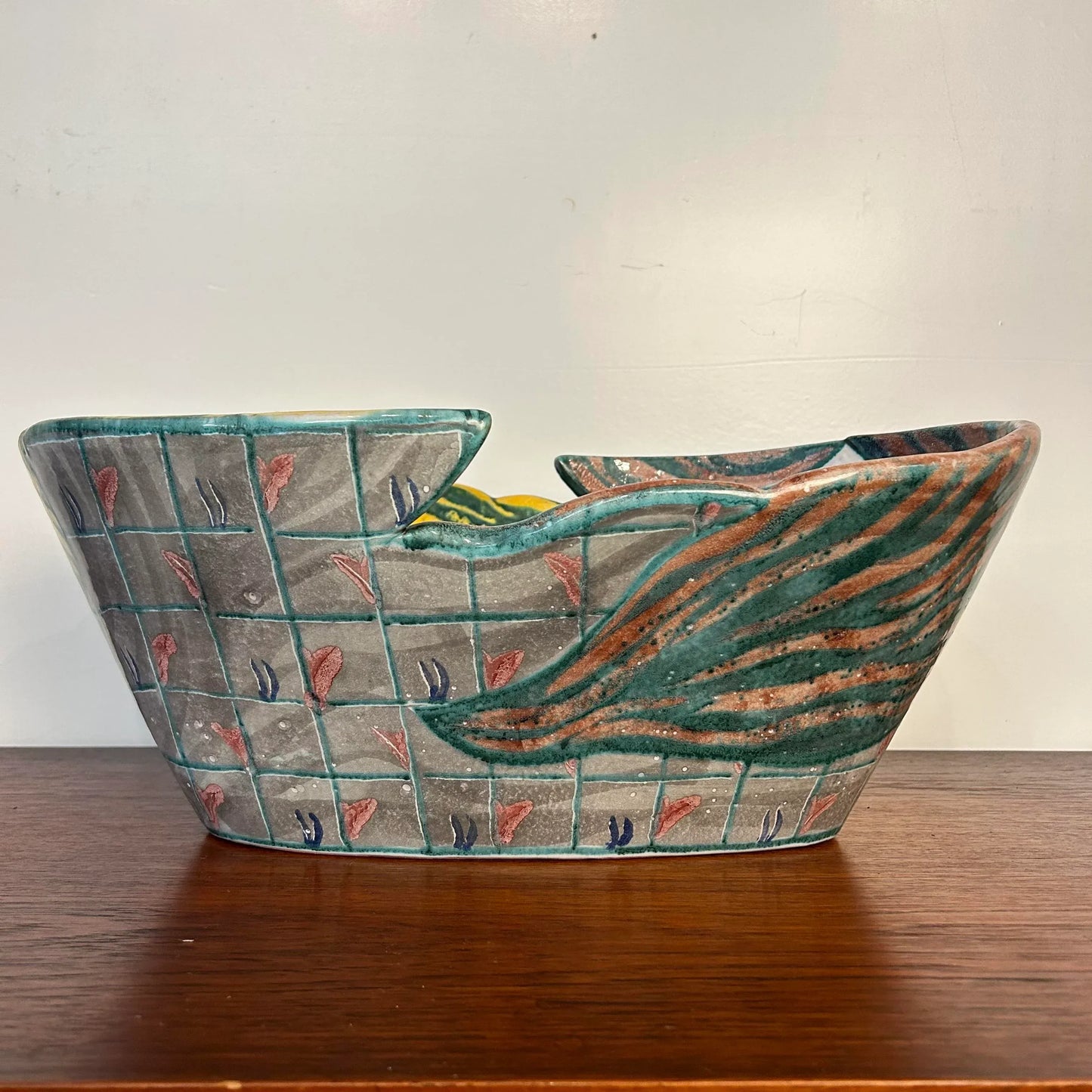 Large Ceramic Bowl Titled “Portrait Bowl” Signed by Andrea Gill